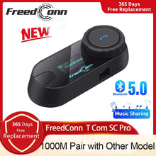 Load image into Gallery viewer, Freedconn T Com SC Bluetooth Motorcycle Intercom Helmet Headset Wireless Communication Interphone BT 5.0 Music Share 6Riders FM
