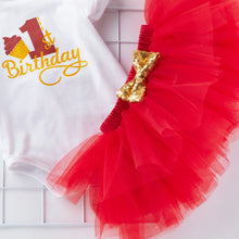 Load image into Gallery viewer, Summer Baby Girls&#39; Bow Headwear &amp; Cotton Jumpsuit with Sheer Skirt - Princess Set