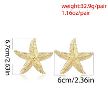 Load image into Gallery viewer, Trendy Boho Starfish Earrings - Exaggerated Gold Studs, Summer Fashion