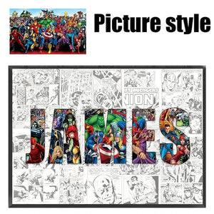 Personalised Marvel Movie Heroes Canvas Poster – Spider-Man & Iron Man Wall Art
