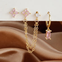 Load image into Gallery viewer, 3PCS Exquisite Stainless Steel 12 Constellation Birthstone Earrings Set for Woman Cartilage Piercing Earrings Fashion Jewelry
