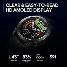 Load image into Gallery viewer, New Zeblaze Stratos 3 PRO GPS Smart Watch 1.43” HD AMOLED Display Built-in GPS Bluetooth Phone Calls Sports Smartwatch for Men