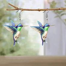 Load image into Gallery viewer, FTCY Acrylic Hummingbird Earrings For Women Retro Style Colorful Bird Drop Earrings Women's Jewelry Gifts