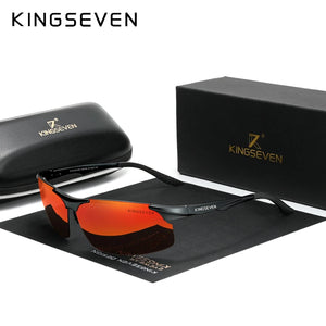 KINGSEVEN Cycling Polarized Sunglasses - UV400 Mirror Lens Aluminum Frame for Men/Women