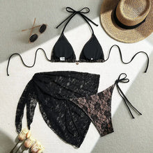 Load image into Gallery viewer, Lace Sexy Bikinis Female Swimsuits Women Three-Piece Swimwear Beach Swimming Wear Bathing Suits Brazilian Bikini Set Pool Bather