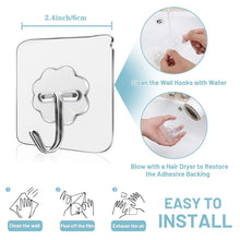 Load image into Gallery viewer, Waterproof and Oilproof Wall Hooks, Sticky Hooks for Kitchen Bathroom Shower Door Outdoor Wall Hanging Door Self-adhesive