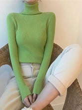 Load image into Gallery viewer, 2025 Autumn Winter Thick Sweater Women Knitted Ribbed Pullover Sweater Long Sleeve Turtleneck Slim Jumper Soft Warm Pull Femme
