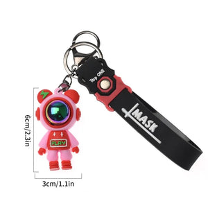 Cartoon Lightning Bear Keychain - Cute Astronaut Doll Keyring - Car Keyholder Charm