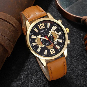 Minimalist Men's Ultra Thin Quartz Watch - Simple Business Leather Belt Wristwatch