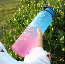 Load image into Gallery viewer, 1L Large Capacity Gradient Water Bottle with Straw, Leakproof &amp; Time Marker for Fitness