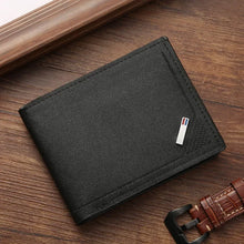 Load image into Gallery viewer, Men's leather short wallet thin wallet foldable minimalist soft leather wallet