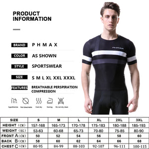 PHMAX Men's Cycling Jersey Summer Breathable Mesh Road Bike Shirt Sports Underwear