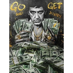 Scarface Tony Montana Motivational Money Quote Canvas Wall Art – Home & Office Décor