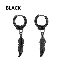 Load image into Gallery viewer, 1 Pairs Punk Stainless Steel Stud Earrings Black Earrings Set For Men Women Vintage Hip Hop Piercing Ear Jewelry