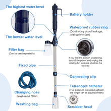 Load image into Gallery viewer, Aquarium Electric Cleaning Vacuum Water Filter Siphon Vacuum Cleaner Fish Tank Water Changer Gravel Cleaner Pump Water Filters