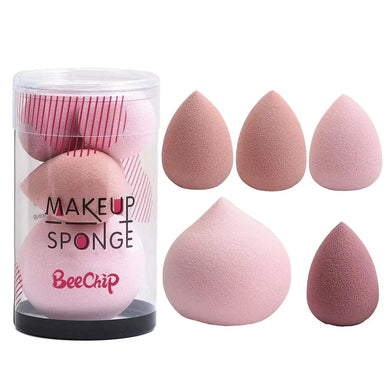 Mini Cosmetic Egg Set - 5 PCs, Wet & Dry Dual-Use Makeup Blender, Large Powder Puff