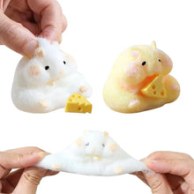 Load image into Gallery viewer, Squishy Hamster Toy with Cheese – Cute Stress Reliever, Fidget Toy for Kids &amp; Teens