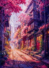 Load image into Gallery viewer, Japanese Street Scenery Sakura Architecture Canvas Posters and Prints Wall Art Paintings Mural for Modern Living Room Home Decor