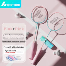 Load image into Gallery viewer, LOSTOOK Badminton Racket with 3 Nylon Shuttlecocks/1 Carry Bag Original By Beginners Badminton Set Sports Fitness equipment