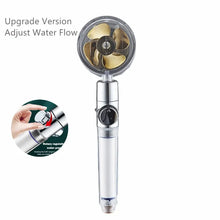 Load image into Gallery viewer, 360 Rotating Pressurized Shower Head: Turbo Twin Propeller Fan, Water Saving