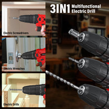 Load image into Gallery viewer, 21V Cordless Drill,45Nm Electric Screwdriver Set with 29PCS Accessories, 2 Variable Speed for Home DIY Project Kit
