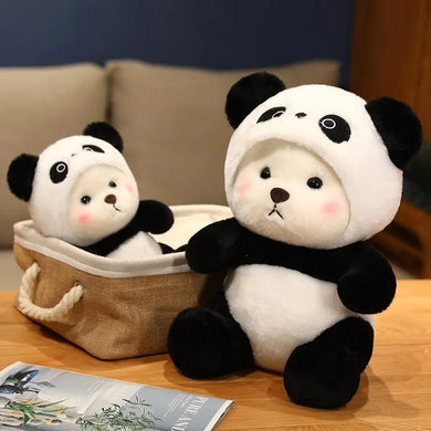 Kawaii Panda Plush Toy - Soft Stuffed Bear Transforming Animal Doll