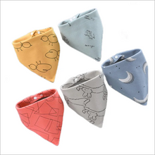 Load image into Gallery viewer, 5pcs Baby Bandana Bibs: Cotton Triangle Scarf Waterproof Absorbent Newborn