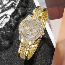 Load image into Gallery viewer, Gold Luxury Women&#39;s Watch &amp; Jewelry Set - Quartz, Rhinestone, Fashion Accessories