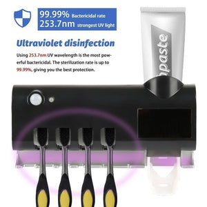 Solar UV Sterilizer! Wall Mount, Toothbrush, Paste Dispenser