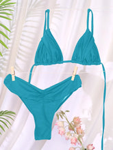 Load image into Gallery viewer, Sexy Folds Bikini Set Solid Micro Bikinis Women Swimsuit Female Triangle Swimwear Beach Wear Bathing Suit