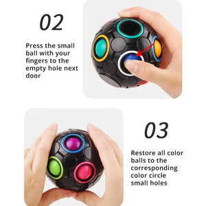 Black Magic Rainbow Ball Stress Toy Game Set Bundle for Kids Stress Relief