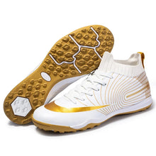 Load image into Gallery viewer, Professional Men Ankle Football Boots Outdoor Grass Cleats Unisex Soccer Shoes Long Spikes Tf Football Shoes Chuteira Society