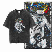 Load image into Gallery viewer, SA ASTRONAUT SPACE THEMES Printed Cotton Acid Washed Graphic Unisex T Shirt Cool Streetwear Men Tshirts Big Size Tee for men
