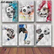 Load image into Gallery viewer, Football Basketball Poster Canvas Painting – Modern Sports Wall Art