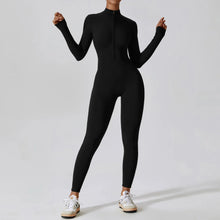 Load image into Gallery viewer, Winter Autumn Women's One-piece Yoga Jumpsuit leggings Long-sleeved Warm ski Overalls Outerwear High Elastic Cycling Bodysuit