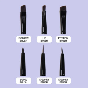 Maange 6 Pc Eye Brush Set | Pro Eyeshadow & Liner