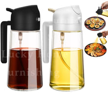 Load image into Gallery viewer, 1-2PCS 2in1 Olive Oil Dispenser Bottle 500ml Plastic Oil Sprayer Cooking Oil Spray Tank BBQ Baking Picnic Kitchen Tools for Home