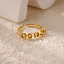 Load image into Gallery viewer, Stainless Steel Zircon Geometric Rings For Women Luxury Evil Eye Gold Color Adjustable Trendy Wedding Aesthetic Jewerly Gift