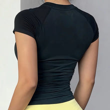 Load image into Gallery viewer, HISTELLO Impact Short Sleeve Top Women Gym Yoga Top Workout Clothes Sports T Shirt Fitness Activewear Running Tight Tops