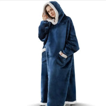 Load image into Gallery viewer, 180cm Super Long Flannel Blanket Pyjamas with Sleeves Winter Hoodies Sweatshirt Women Men Pullover Fleece Giant Oversized Outdoo