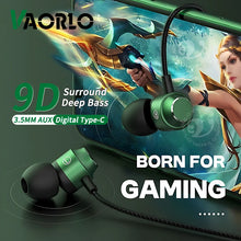 Load image into Gallery viewer, Metal Magnetic Gaming Earbuds 90° L Elbow Digital Type-C/3.5MM AUX 9D Surround HIFI Heavy Bass Music Headset For Samsung Android