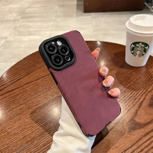 Load image into Gallery viewer, Fashion Matte Leather Silicone Case For iPhone 14 Plus 12 13 Mini 11 16 15 Pro Max 17 ProMax Lens Protection Shockproof Cover