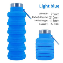 Load image into Gallery viewer, Collapsible Reusable Water Bottle BPA Free Silicone Foldable Portable Hiking Cup