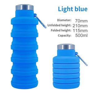 Collapsible Reusable Water Bottle BPA Free Silicone Foldable Portable Hiking Cup