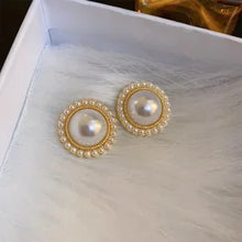 Load image into Gallery viewer, Imitation Pearl Earrings For Women Heart Round Stud Earrings Elegant Love Ear Stud Party Wedding Jewelry Valantine Day Gifts