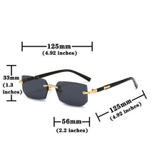 Load image into Gallery viewer, Rimless Sunglasses Rectangle Fashion Popular Women Men Shades Small Square Sun Glasses For Female Male Summer Traveling Oculos