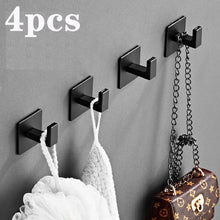 Load image into Gallery viewer, Self-Adhesive Black Wall Hooks: Key, Clothes, and Towel Organizer Set