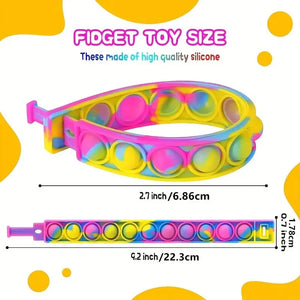 10Pcs Silicone Bubble Bracelets: Stress Relief Toy - Colorful Anti-Stress Band