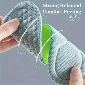 1 Pair 5D Sports Insoles | Invisible Raised Inner Insole for Men & Women | Soft Cushion for Shock Absorption