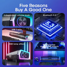 Load image into Gallery viewer, 4D Computer Speakers Bluetooth 5.0 Wired Loudspeaker Surround Soundbar Speaker Stereo Subwoofer Sound bar for Laptop Notebook PC